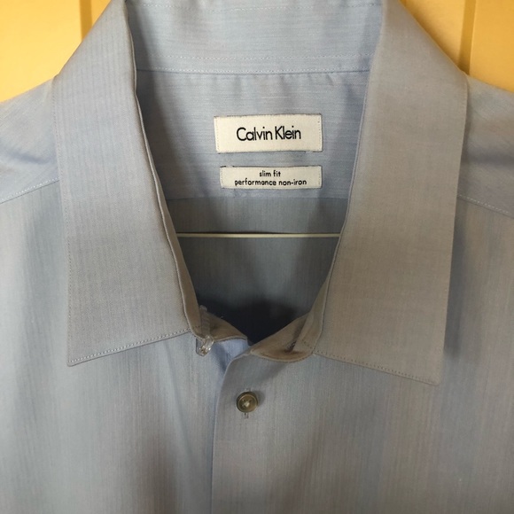 Calvin Klein Slim Fit Men’s Dress Shirt 17 1/2 - Picture 9 of 16